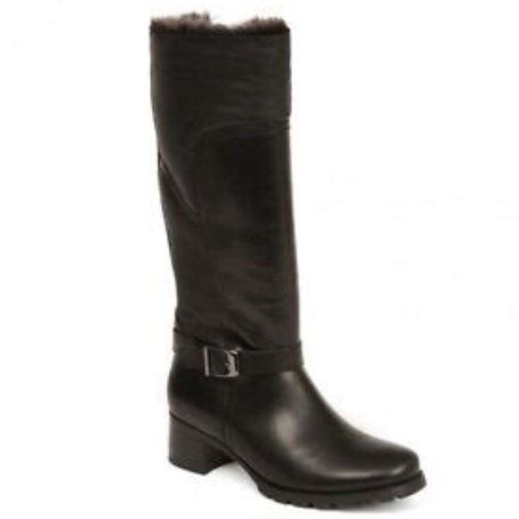 Blondo NEW Fabrizia Waterproof Tall Riding Boots Genuine Shearling Lamb Leather - Picture 3 of 17